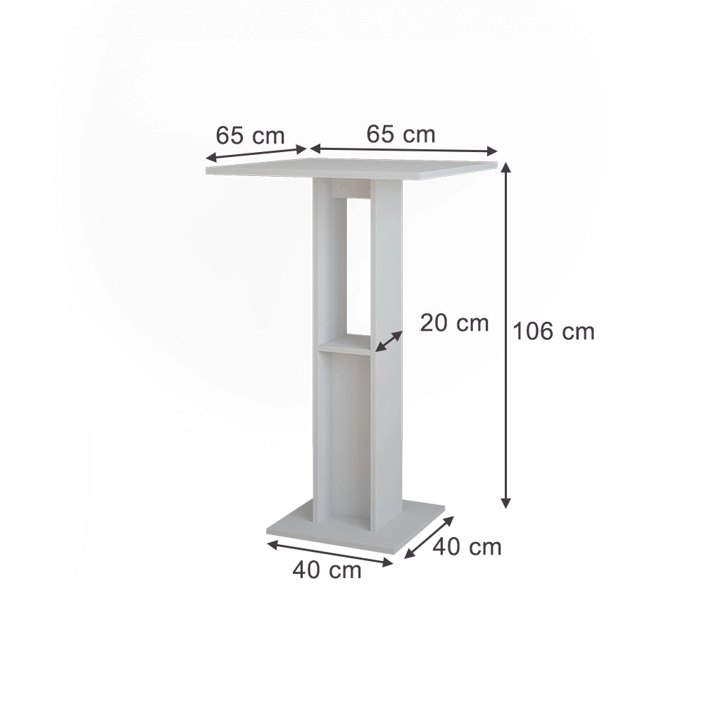 Vicco Tavolo da bar Bianco 65 x 65 cm