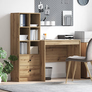Scrivania con archiviazione Rovere artigianale Legno ingegnerizzato