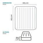 MATERASSO CLASSIC DOWNY KING DOPPIO  cm.203x183x25h.  peso kg.4,65 (64755)    INTEX
