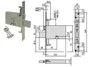 SERRATURA TRIPL. INFIL. FASCE DOPPIA MAPPA RULLO MM.82 H 57325- - mm.70 (57325730) - 1 pezzi CISA
