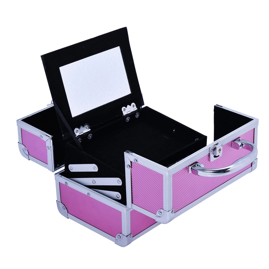 Beauty Case Professionale ¨C Xylo ¨C Rosa con Specchio e 3 Vassoi 20x15x15 cm