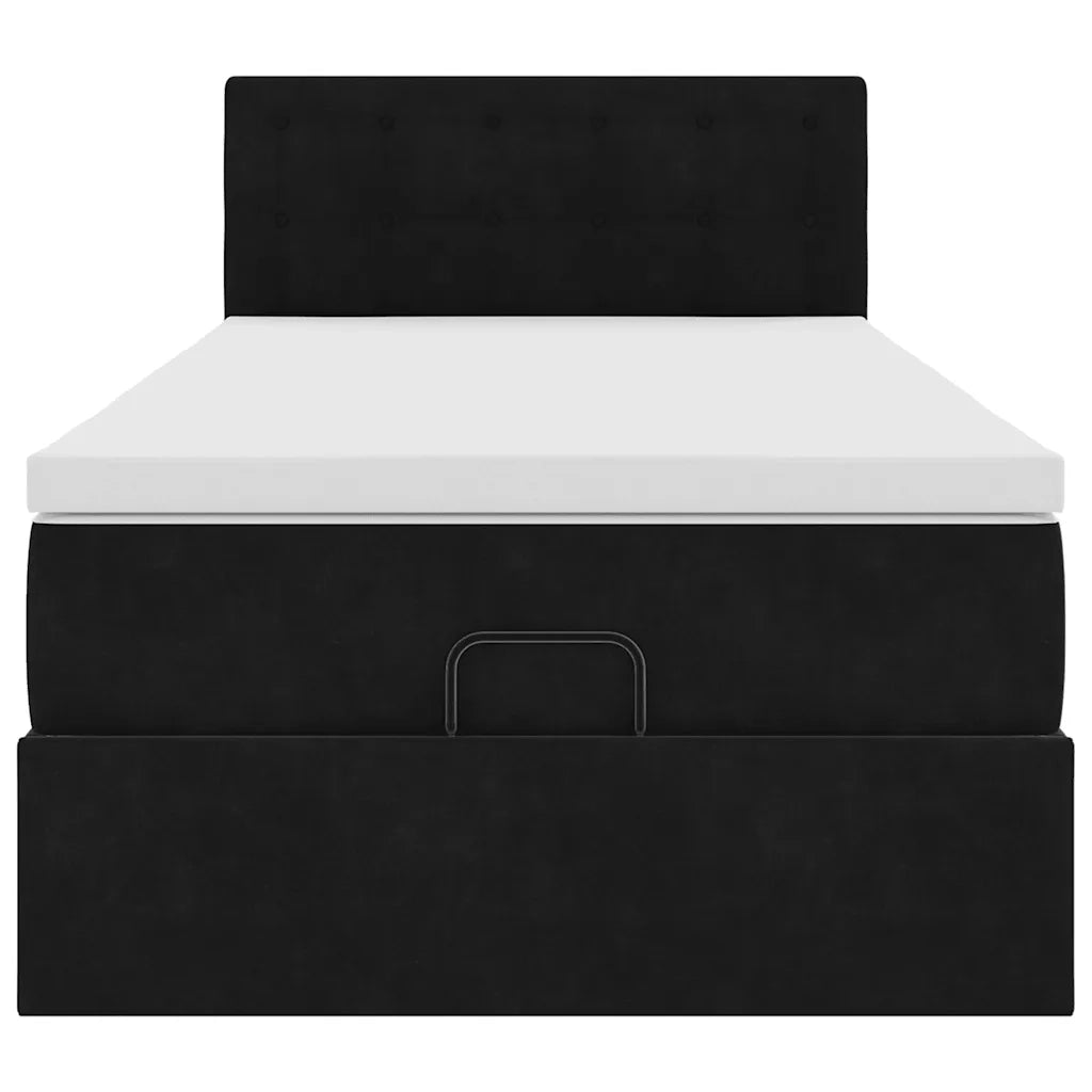 vidaXL Pouf Letto con Materasso e LED Nero 80x200cm in Velluto