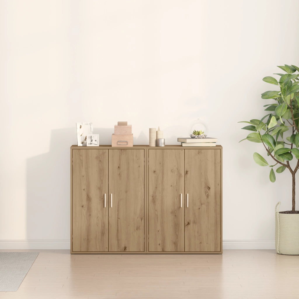 Sideboards 2 pcs Rovere artigianale 60x31x84 cm Legno ingegnerizzato