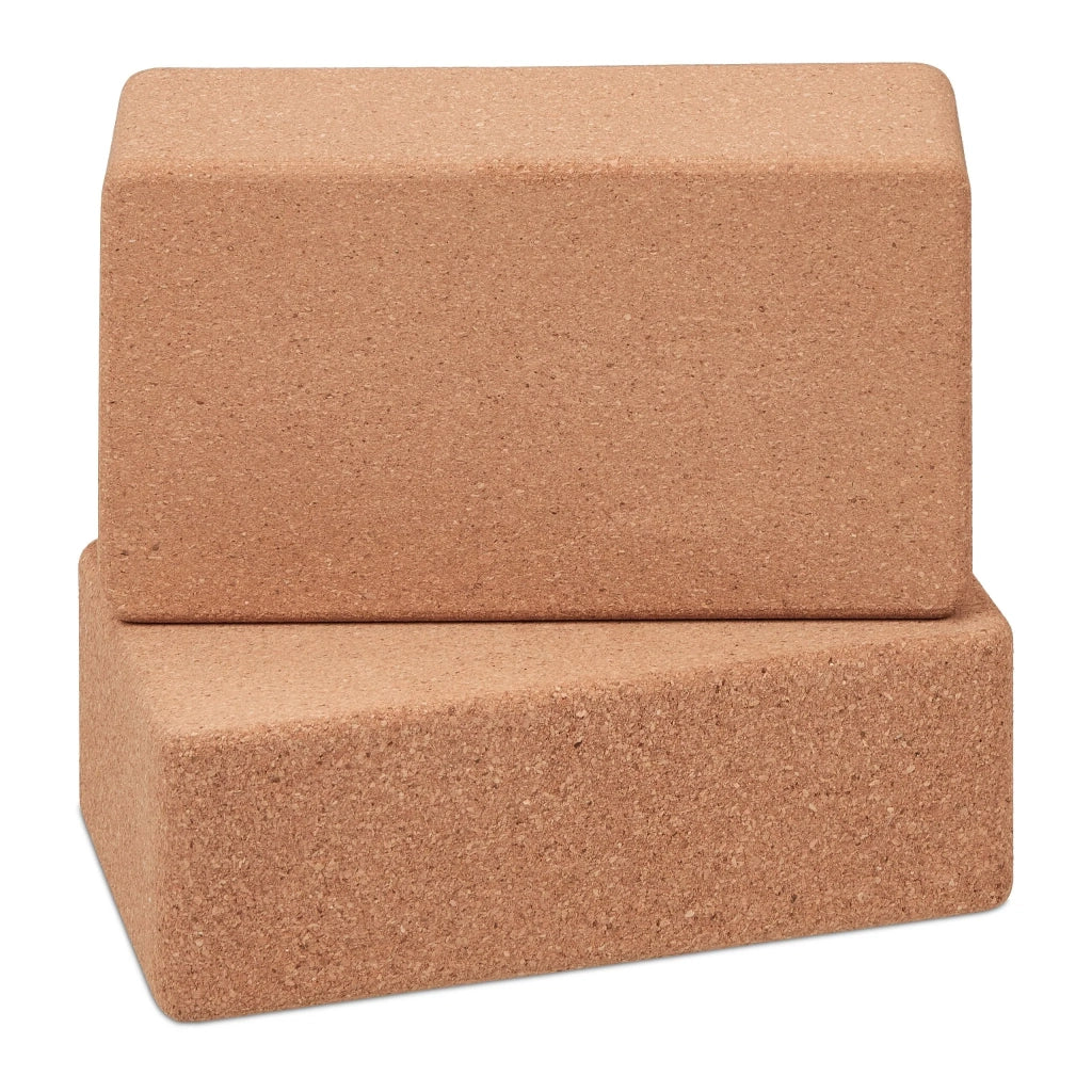 Set di 2 mattoni da yoga antiscivolo ergonomici 23 x 10 x 15 cm in sughero naturale 13_0013970