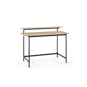 Scrivania Hispanohogar effetto rovere e gambe in acciaio nero 88x120x55cm
