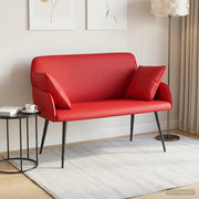 Divano a 2 posti con gambe in metallo 2 posto Rosso Similpelle 42051012