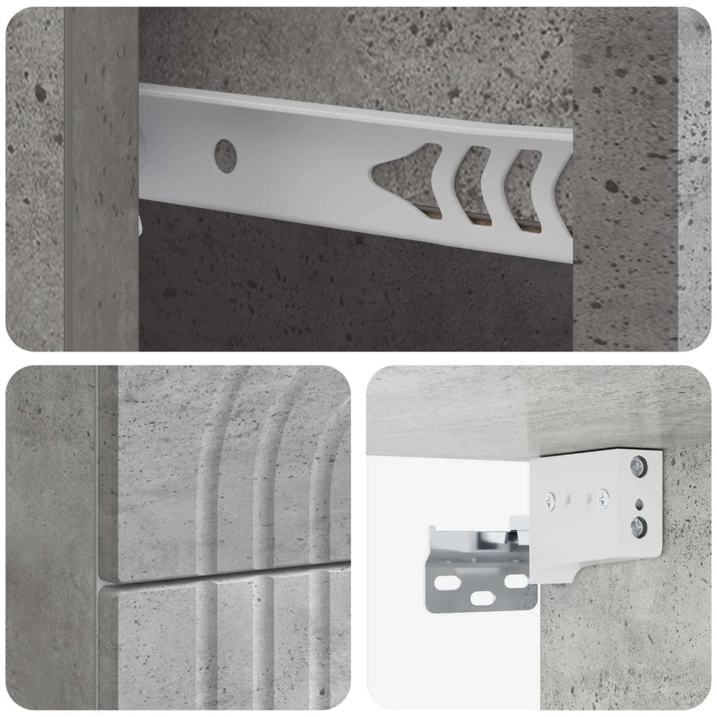 Mobiletto da notte a muro Grigio Cemento 33 x 34,5 x 40 cm 898131