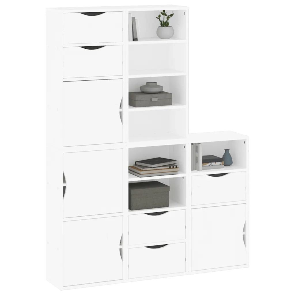 Armadietti Laterali 5 pz ODDA Bianco 40x24x79 cm Legno di Pino 3365363