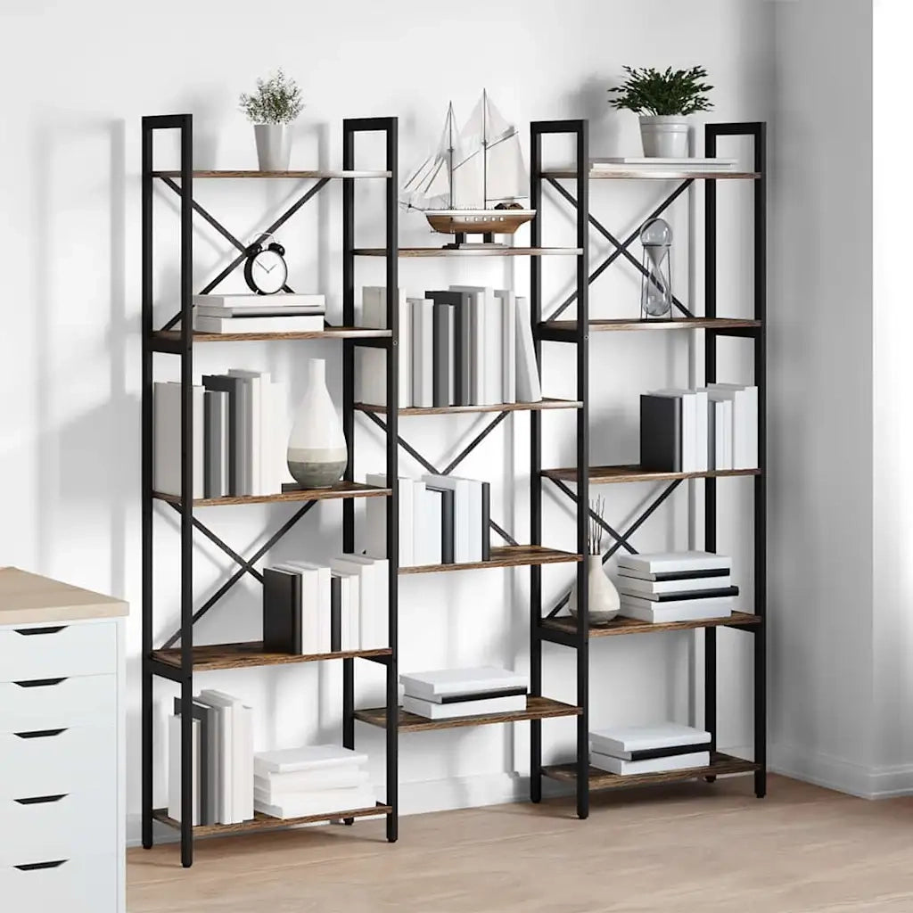 Libreria 156 x 25 x 167 cm Legno ingegnerizzato Rovere Fumo 868343