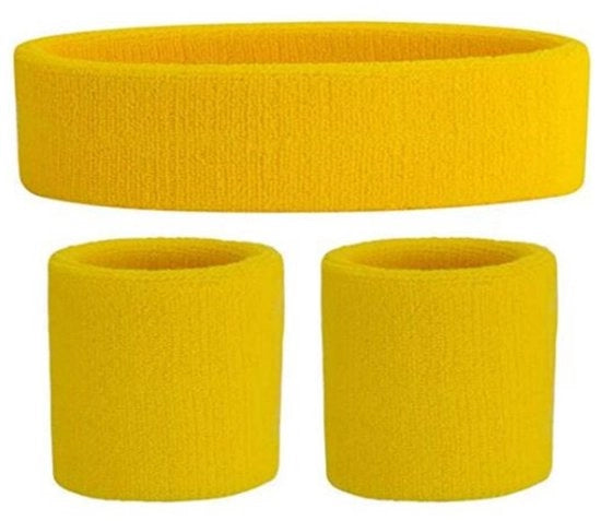 Set di fasciature sportive - Fascia frontale cranica e fascia polso 3 pezzi - Morbido e compattato - Elastico intrecciato - Fasciatura sportiva - Fascia per allenamento - Per uso in palestra, tennis, ginnastica, calcio