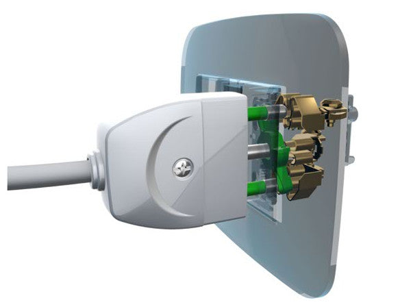 Spina elettrica nera salvaspazio attacco grande 16 ampere ecova