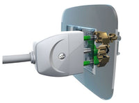 Spina elettrica bianca salvaspazio attacco grande 16 ampere ecova