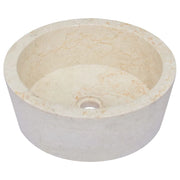 Lavandino da bagno lavabo da appoggio lavabo da WC lavabo da bagno lavabo da interno diametro 40x15 cm marmo crema 02_0002821