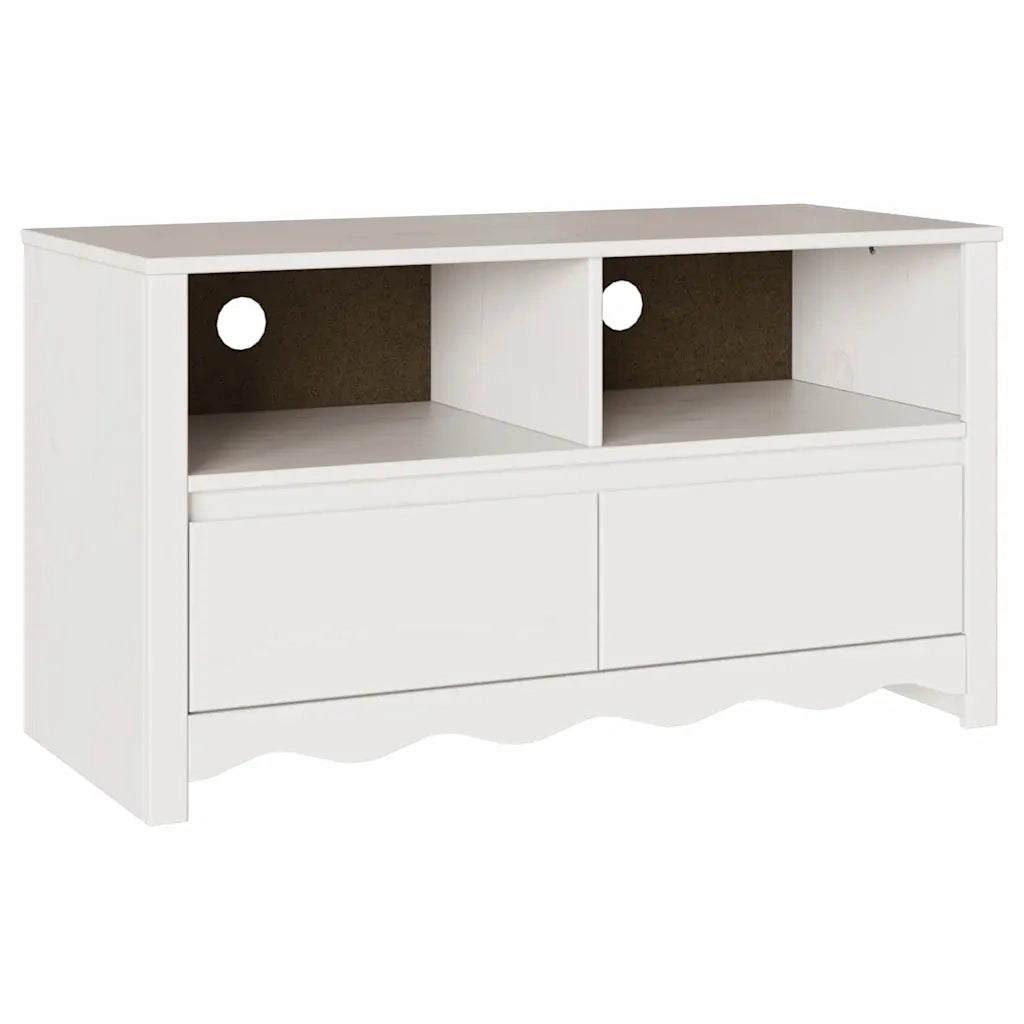 Mobile TV Drammen Bianco 99 x 43 x 55 cm Legno massello di pino 42003043