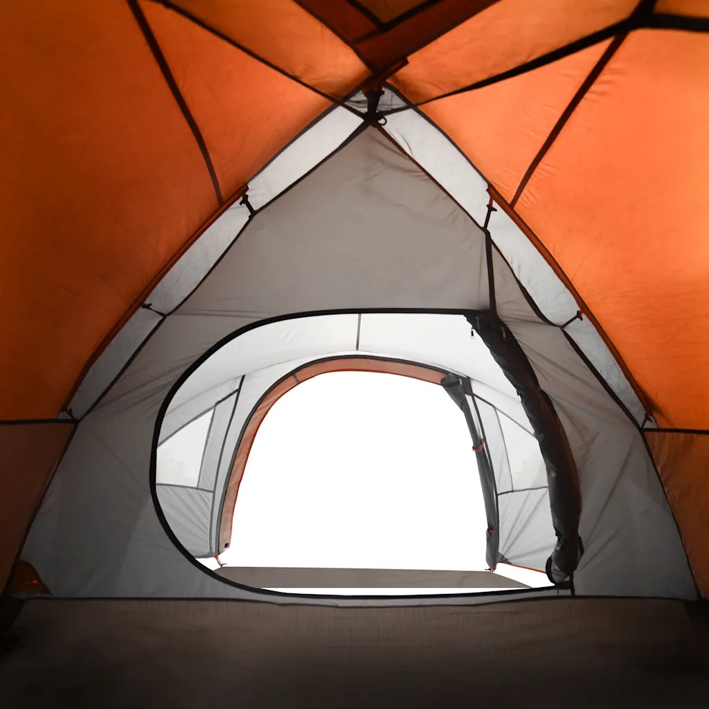 Tenda da Campeggio a Cupola 4 Persone Arancione Impermeabile 94351