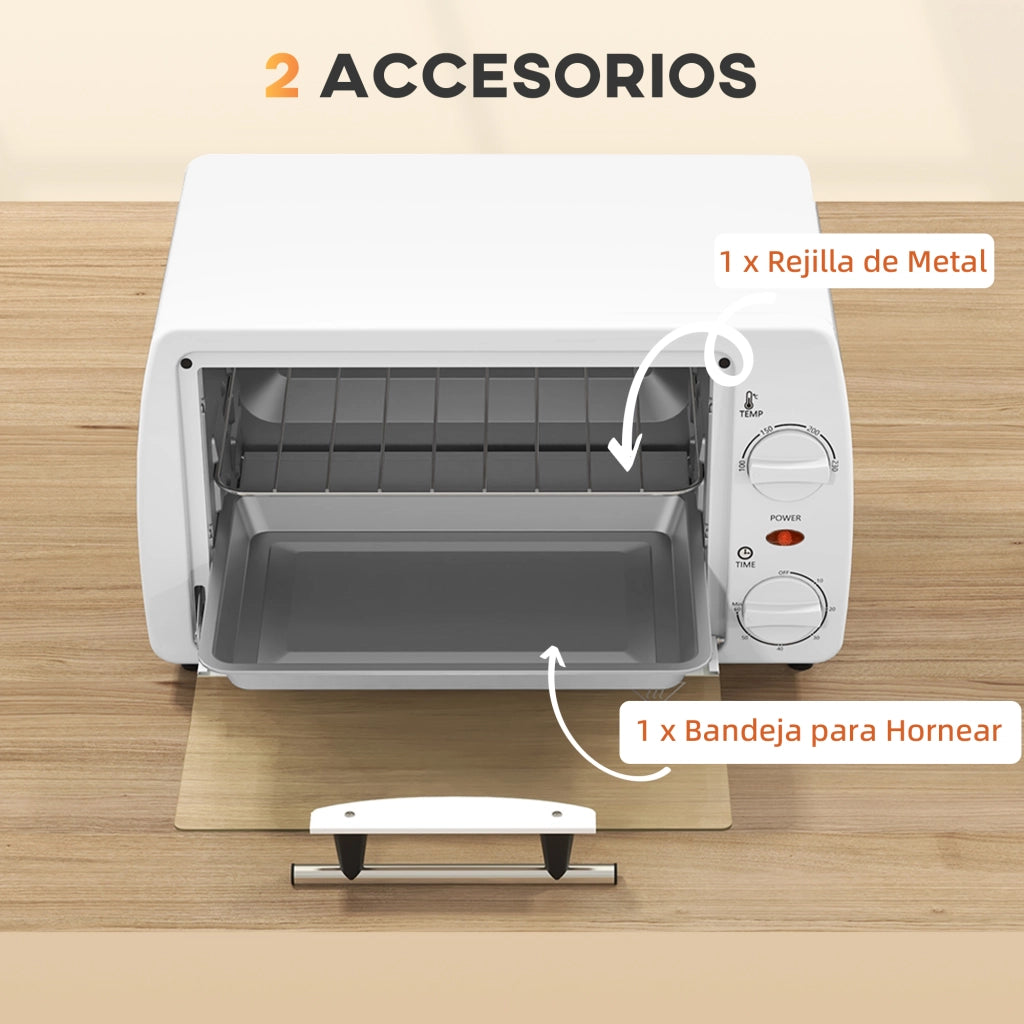 Forno Elettrico da Tavolo 10L 750W ¨C Minimal ¨C Bianco 36.5x26x22 cm