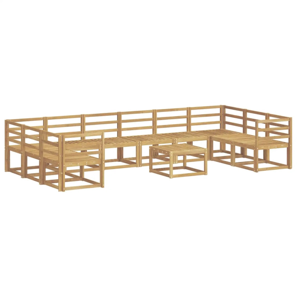 Set di divani da esterno 11 pcs Bianco Legno di Acacia Massello 3388308