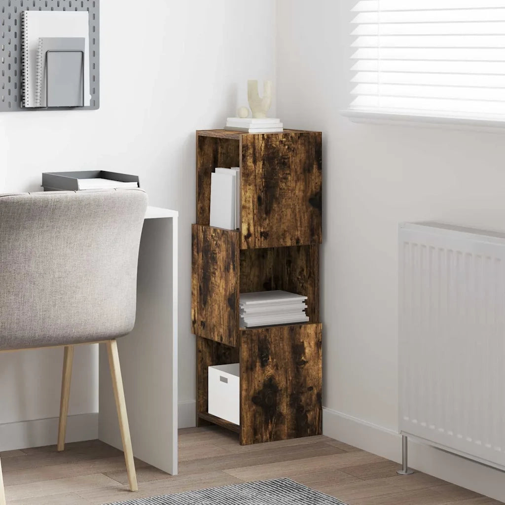 Mobile angolare 30,5x30x95cm Legno ingegnerizzato Rovere fumé 889833