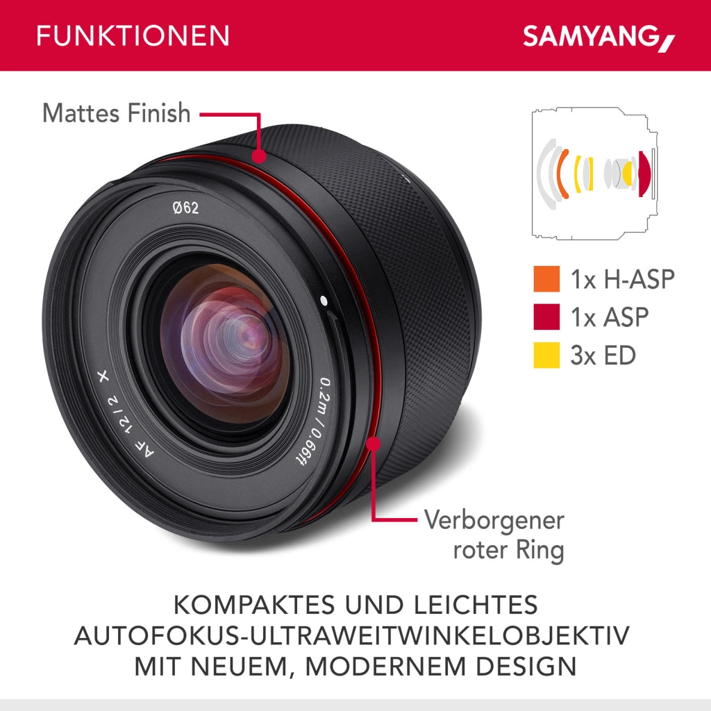 AF 12mm Obiettivo fotografico grandangolare per Fujifilm - apertura F2.0, autofocus APS-C a focale fissa Fuji X Mount X-T4 T3 X-T30 X-T20 X-E4 XE3 X-Pro 3 X-H1