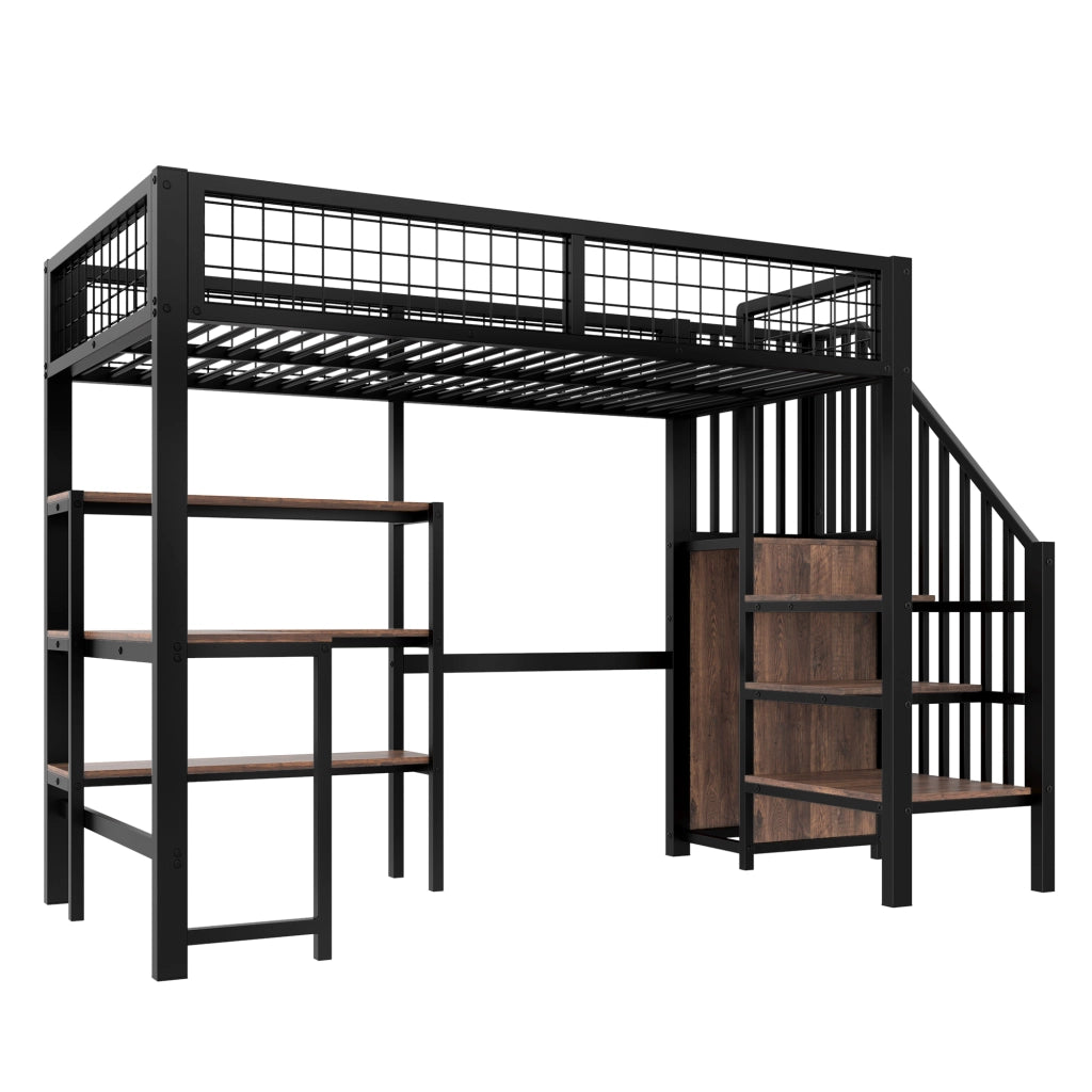 letto alto mdf metallo nero 90 x 200 cm