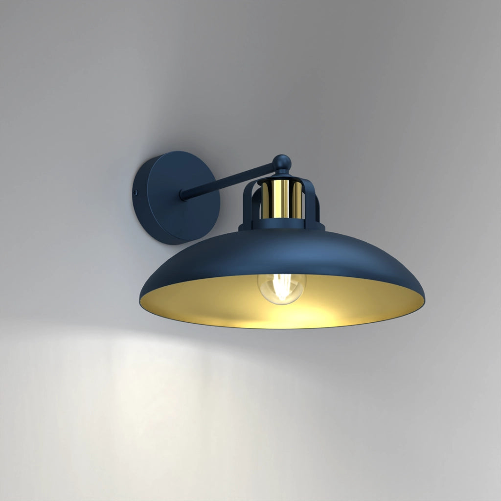 Applique Milagro Felix in metallo blu/ottone 1xE27 60W