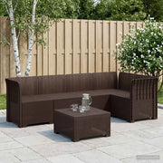 Divano da Giardino 5 Posti Stile Rattan PP Marrone 3444031