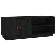 Mobile TV multimediale scaffale TV credenza mobile TV sala da pranzo soggiorno camera da letto 105 x 34 x 40 cm legno di pino massiccio nero 02_0025686