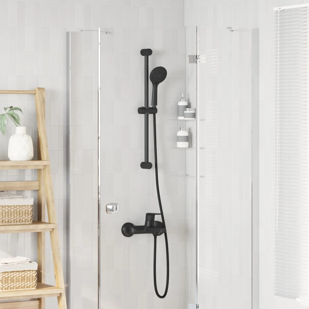 Set di Sistema Doccia Nero 71 cm Acciaio Inox