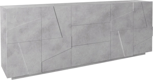 Credenza 4 Ante + 3 Cassetti 224,1x44,2x86 cm Ping Cemento Bronx