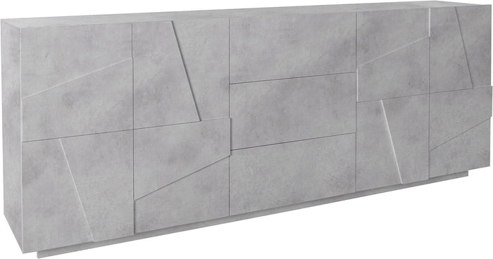 Credenza 4 Ante + 3 Cassetti 224,1x44,2x86 cm Ping Cemento Bronx