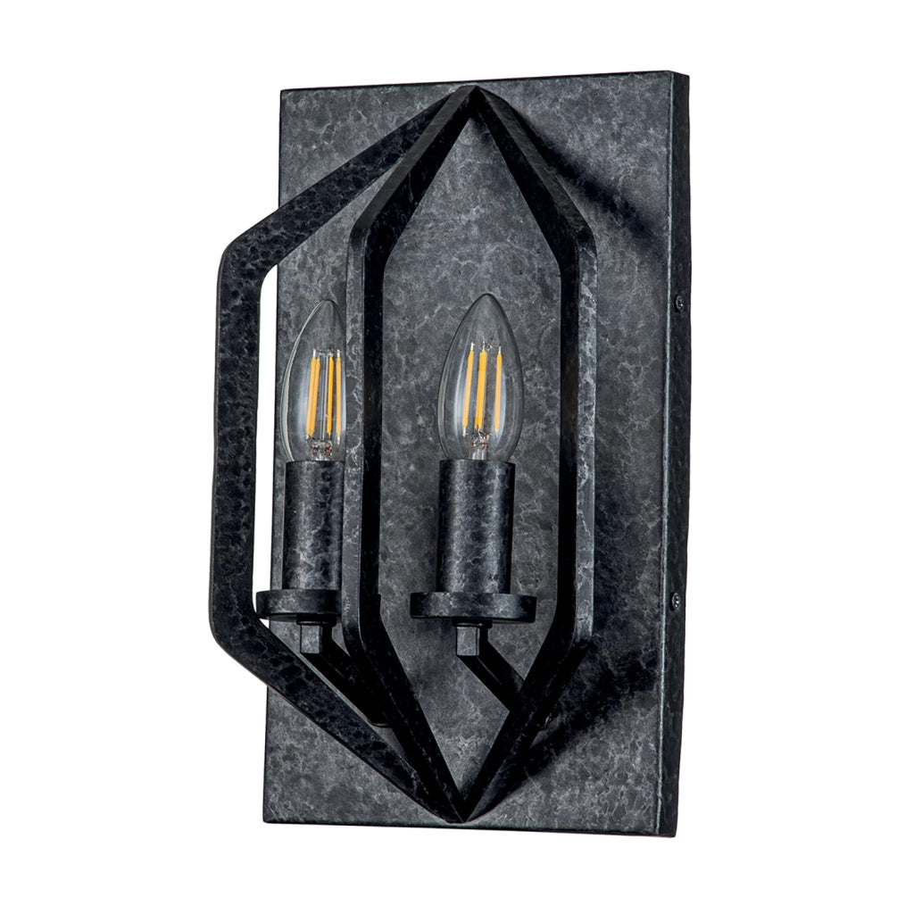 Applique Industrial Nordico Vanguard Acciaio Nero Antico 2 Luci E14