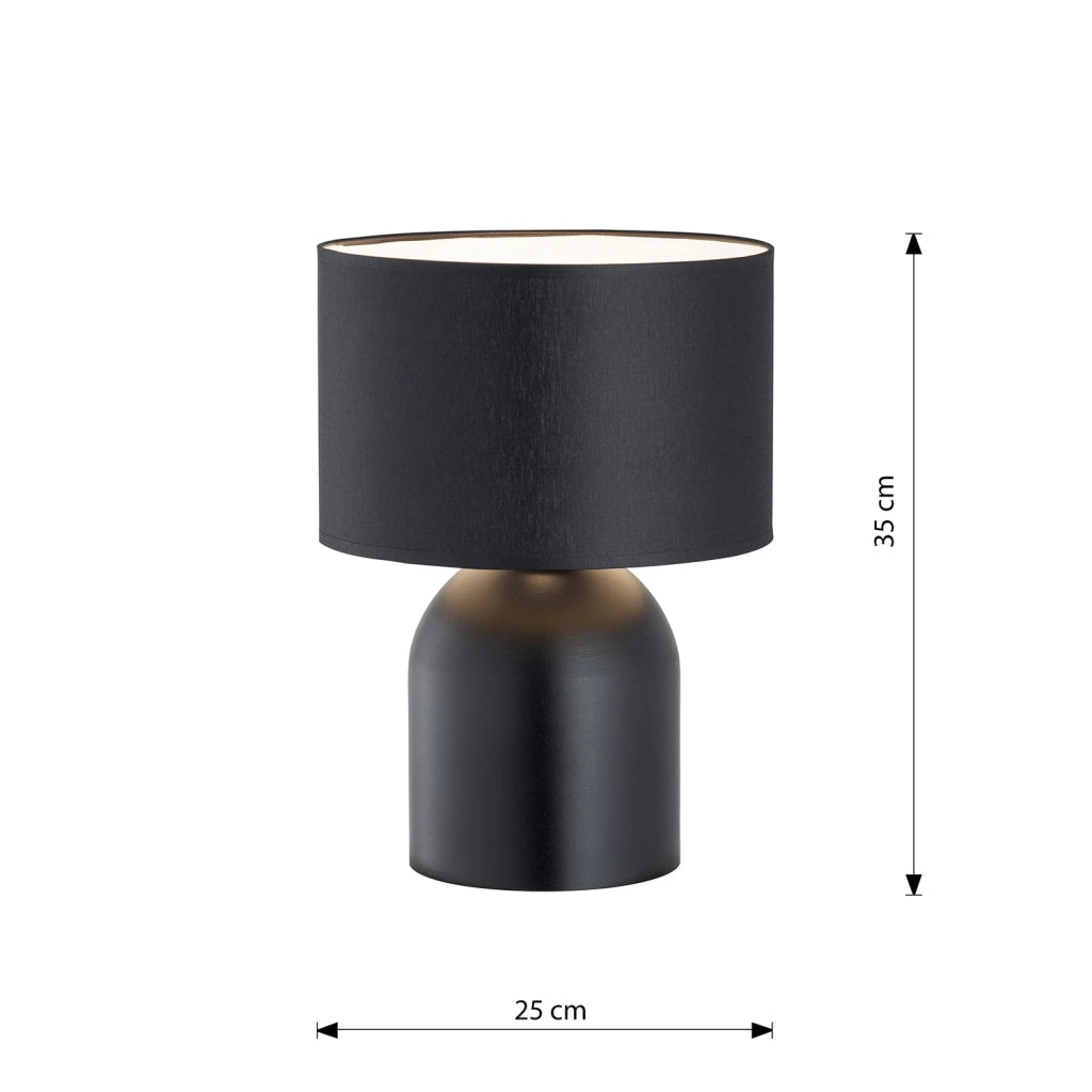 Lampada Da Tavolo Nordica Enlil 1 Luce In Acciaio Nero