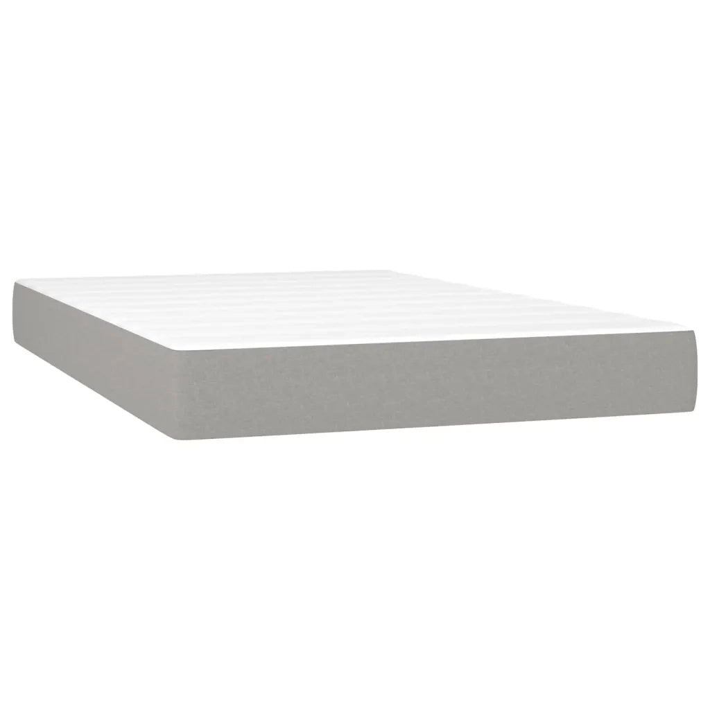 Letto a Molle Materasso e LED Grigio Chiaro 120x190 cm Tessuto