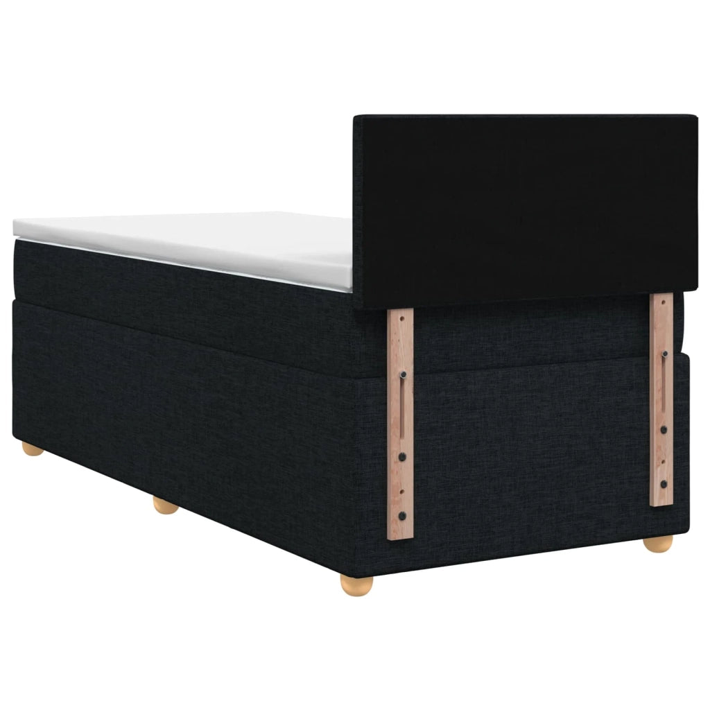 Letto box spring con materasso Nero 100 x 200 cm Tessuto 3450890