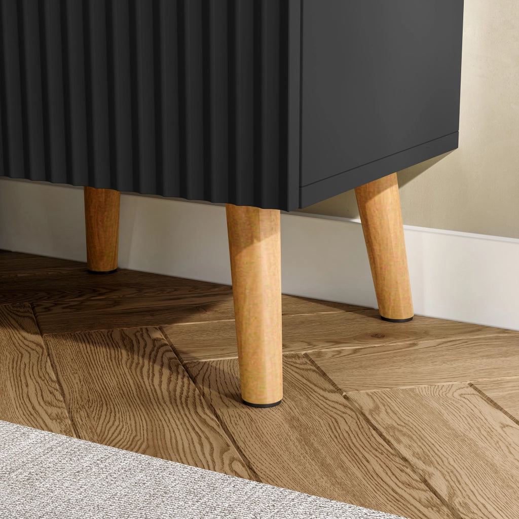 Comodino Nand con 2 Cassetti 55x40x30 cm nero [en.casa]