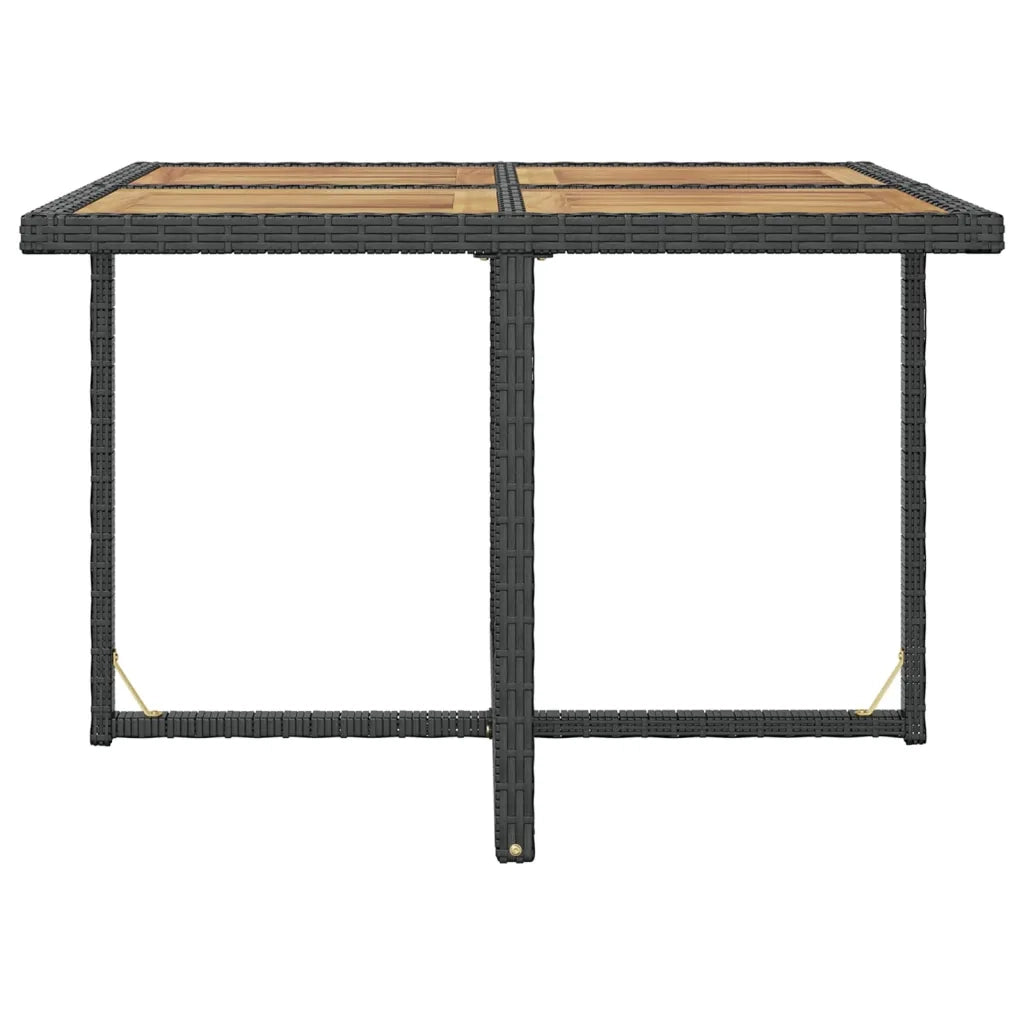 Set da Pranzo da Giardino 9 pz in Polyrattan e Acacia Nero cod mxl 57467