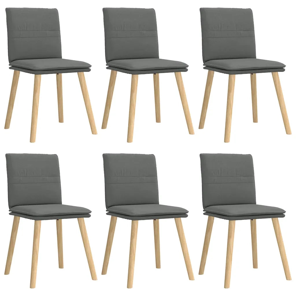 vidaXL Sedie da Pranzo 6 pz Grigio Scuro in Tessuto