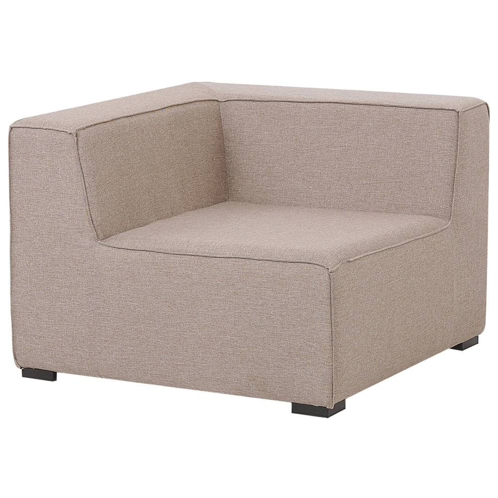 Set divano ad angolo per interni ed esterni Rivestimento in tessuto beige a 7 posti con salotto da giardino ottomana sinistro