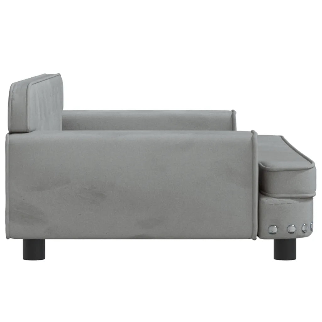 Lettino per Cani Grigio Chiaro 90x53x30 cm in Velluto 171869