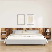 Testata con Comodino 3 pz-Set di 3 Testiera con Contenitore Legno vecchio Legno multistrato 117695