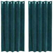 Tende Oscuranti | Tende Blackout 2 pz Verde Scuro 140 x 175 cm Velluto