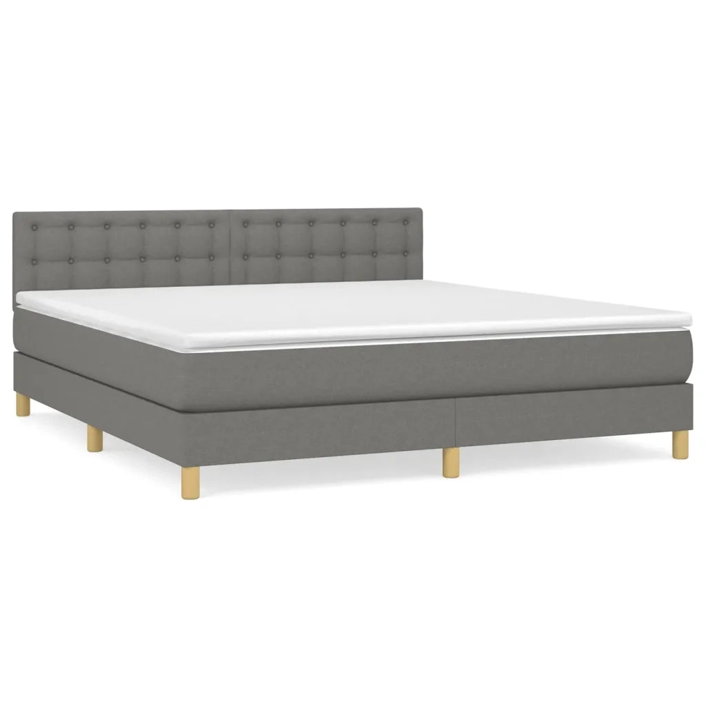 Giroletto a Molle con Materasso Grigio Scuro 180x200 cm Tessuto 3140954