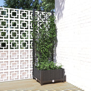 Fioriera da giardino con traliccio-Vaso da Esterno-Vaso con Griglia nera 40x40x121,5 cm PP