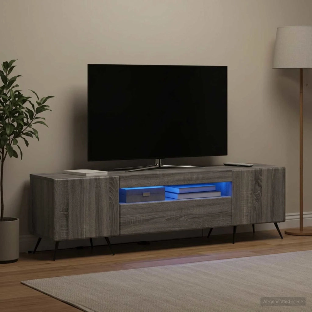 Mobile TV LED Sonoma grigio Legno ingegnerizzato 897571