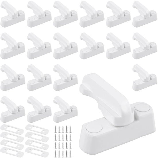 Sicurezza per Finestre - Barriere di Sicurezza per Bambini - 20 Pezzi - Slot di Protezione per Finestre - Ganci di Protezione per Finestre - Facile da Pulire
