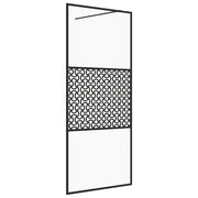 Parete doccia con vetro divisorio per vasca accessorio bagno box doccia arredamento per la casa ESG trasparente 80x195 cm nero 02_0002149