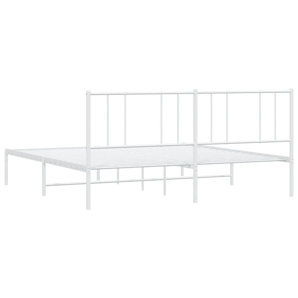 Giroletto con Testiera Metallo Bianco 193x203 cm 352535