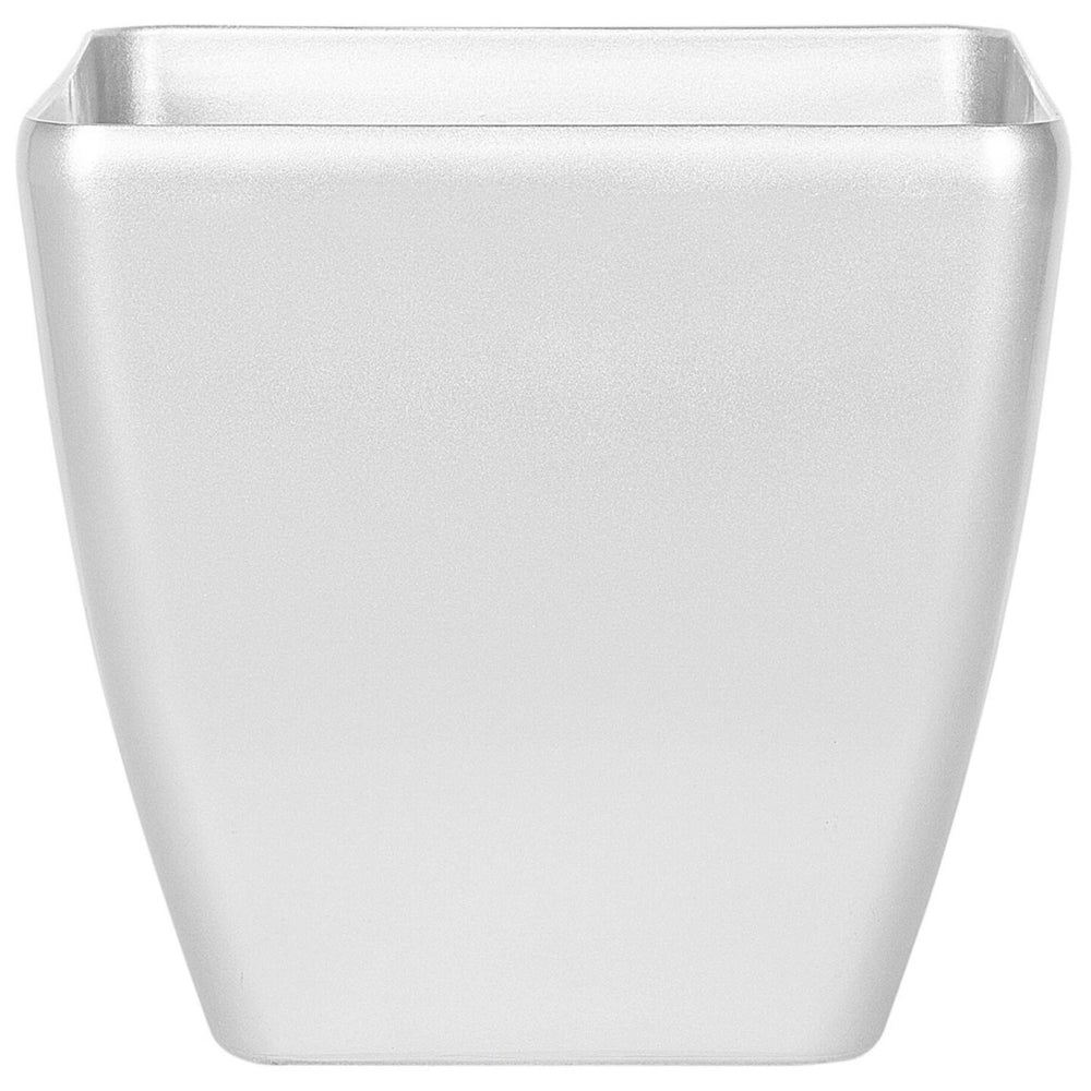 Vaso per piante fioriera in fibra d'argento argilla lucida per esterni 49 x 49 cm per tutte le stagioni
