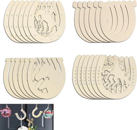 24 Assortimento di Dischi Decorativi in Legno con 4 Forme - Decorazione per Feste e Eventi DIY