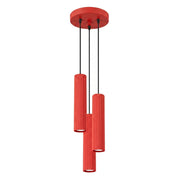 Lampada a sospensione KARBON 3P rosso